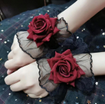 Uus Rose Ruffle Lace False Sleeve kampsun pits varrukad Eemaldatav Lolita randmemansetid Decor Steampunk v&otilde;rgust pitsist sarvest k&auml;tised