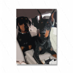 Dalmaatsia dobermani koera sein Abstraktne kunst Maaling Prindi Minimalistlik mood Prantsuse lemmikloomade buldogi l&otilde;uend Plakati tuba Kodukaunistus 21x30cm No Framed