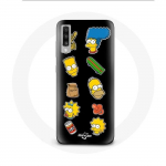 Coque Samsung Galaxy A70 Les Simpson autocollants fond noir