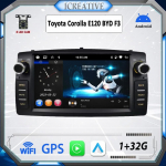 Auto raadio, Toyota Corolla E120 2000-2006 jaoks, BYD F3, Android 2+32GB WIFI CarPlay Android Auto IPS 1+32GB