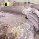 Suvine kerge luksuslik j&auml;&auml;siidist 4-osaline masinas pestav siidine sile hingav majapidamises kasutatava voodipesu komplekt tikandiga žakaarpaela Suit&1.8m bed-4pcs