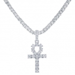 Meeste naiste Hip Hop Cross ripats kaelakee 4 mm tsirkoon tennise ketiga Iced Out Bling kaelakeed Hiphop ehted mood 24inch(60cm)