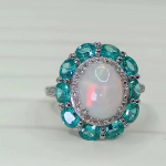 Sace Gems 925 Sterling H&otilde;be 8*10mm Naturaalne Opaal Luksuslikud S&otilde;rmused Naistele Loodud Pulma Kihlumispeo Peen Ehted Open valge