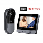 2,4G juhtmevaba veekindel visuaalne uksekell IR &ouml;&ouml;vaatluslik HD 4,3-tolline IPS-ekraaniga uksekellakaamera kodukorteri jaoks M15s heise 64G