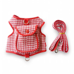 Houndstooth v&auml;ike vest PetDog seljakoti rakmed tasku jalutusrihmaga plii komplekt &otilde;ues lemmiklooma kaelarihm jalutamine kutsikad kassid kandekotid S Chest 31-36cm