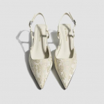 Naiste slingback kassipoja kontsaga terava otsaga kinnise ninaga kleitkingad suvised mugavad pulmakingad pidulikud sandaalid pumbad naistele madalad j&auml;meda kontsaga 38