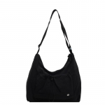 Plisseeritud &otilde;lakott nais&uuml;li&otilde;pilasele, &otilde;lakott, n&ouml;&ouml;rkott must