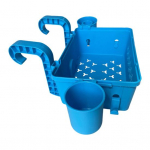 Basseini&auml;&auml;rne hoiukorv maapinnal Basseini rippkorv topsihoidjaga Suure mahutavusega basseinikorv r&auml;tikute jaoks M&auml;nguasjad Joogid 1pc sinine