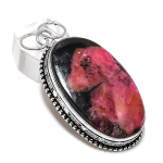 Rhodonite Gemstone Handmade 925 Sterling Silver Jewelry Gift Pendant 2.56 l7b75