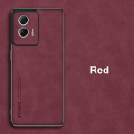 Lambanahast PU-nahast matt &uuml;mbris Motorola Moto G85 G84 G34 G24 G14 G54 p&otilde;rutuskindel silikoonist pehme raami tagakaas Moto G84
