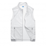 Suvine vest-jakk meestele p&uuml;stkrae, varrukateta, lukuga, vest kahe taskuga, &uuml;hev&auml;rviline, v&otilde;rk, v&auml;li-vest-jakk 3XL valge