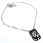 Black Rutile Gemstone Handmade 925 Sterling Silver Jewelry Necklace 18 k5i80