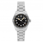 Hamilton Khaki Field Expedition roostevabast terasest musta sihverplaadi automaatne H70315130 100M meeste k&auml;ekell