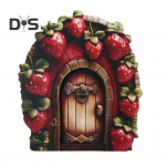 Puidust haldjaaia p&auml;kapiku uksekaunistus &otilde;ues miniatuurne p&auml;kapikuukse ornament Muinasjutumaailm Pisike majaukse kujuke kuju skulptuur valge