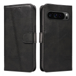 Pixel9 Luksuslik Klappkaardid Solt PU Nahast Rahakott-&uuml;mbris Google Pixel 9 PRO XL 9Pro 8 8A 7 Pro 7A jaoks, Reljeefsete Joontega Rahakott-raamat-kott, Stendiga Rahakott-kate For Pixel 7A must