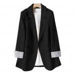 Naiste &uuml;likond, mantel, rev&auml;&auml;r, pikkade varrukatega, &uuml;he nupuga klapiga taskud &uuml;likonna jope pendelr&auml;nde stiilis triibulised k&auml;tised &auml;ririided XXL aprikoosi