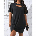 JKASHDK Naiste mood suvine kevadine &uuml;hev&auml;rviline printimine l&uuml;hikeste varrukatega O-kaelusega vaba v&ouml;&ouml;kohaga vabaajakleidid S must