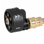 Plastikust 5-&uuml;hes reguleeritav otsik 1/4-tollise k&otilde;rgsurve juhtmeta pesuri veep&uuml;stoli osade voolikuotsiku jaoks