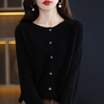 Kevadine ja s&uuml;gisene ka&scaron;miirist sviiter naiste O-kaelusega kardigan avara pikkade varrukatega kampsun L