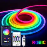 5 V neoonriba valgus RGBIC Bluetooth Neoon LED ribavalgustid 1M 2M 3M 5M veekindel Flex Ribbon Led lint ruumi seinakaunistuse riba jaoks 5M