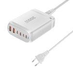 200 W GaN laualaadija 6-pordiga USB Type C PD laadija Fast Charge 3.0 Fast Charger Mobiilne USB laadija EU Plug valge