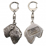 Black Russian Terrier, Chornyi Terrier - Silver-plated key ring with a dog in a gift box, handbag decoration, backpack pendant by Art-Dog brand