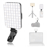 LED-selfievalgusti 60 kvaliteetset LED-helmeid 2200 mAh taaslaetav CRI 97+, 7 valgusrežiimi, kaasaskantav valgustiga telefoni/tahvelarvuti/s&uuml;learvuti jaoks valge