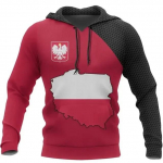 Poola lipu m&auml;rgiga kapuutsid Meeste graafilise 3D-prindiga Poola vaimtoteemimustriga Uus pusad ja dressipluusid Hip-hop Pullover Topid M