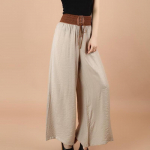 Suures suuruses laia s&auml;&auml;rega p&uuml;ksid Vintage k&otilde;rge v&ouml;&ouml;koha v&ouml;&ouml; p&otilde;hjuslik side Naiste p&uuml;ksid vabaaja suur suurus Pantalon Femme One Size armee roheline v&auml;rv