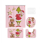 Christmas Snowman Print WC Vannitoa matt ja du&scaron;ikardin neljaosaline komplekt One Size