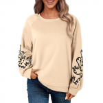 Naiste O-kaelusega pikkade varrukatega &uuml;hev&auml;rvilised džemprid Crewneck dressipluusid S khaki