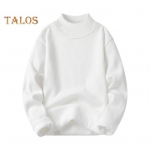 Meeste s&uuml;gistalvine kampsun Paks pl&uuml;&uuml;sis voodriga poolk&otilde;rge krae, kootud &uuml;hev&auml;rviline elastne pullover, avar Hoida soojas t&ouml;&ouml;l kooli kampsun M valge