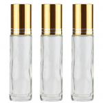 3/12 tk eeterliku &otilde;li rullikuga pudelid, korduvt&auml;idetav l&auml;bipaistvast klaasist t&uuml;hi pudel roostevabast terasest rullpallidega kosmeetikatoodete parf&uuml;&uuml;mi jaoks Essential 3pcs puhas