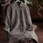 Johnature naiste vintage puuvillane linaparkid, pikkade varrukatega talvemantli n&ouml;&ouml;p pluss puuvillased Hiina stiilis naiste pargid One Size hall