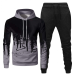Meeste kapuutsiga spordidress, Unisex, kaheosalised jooksuriided, pikkade varrukatega pulloverid, pusad ja dressip&uuml;ksid M kaamel