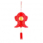 2Pcs Chinese New Year Lantern Pendant with Blessing Words Year of Dragon Good Fortune Scene Layout Ornament Felt Fabric Red Lantern Holiday Party Home