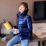 Talvine korea lahtised heledad naiste paneeringud puuvillane jakk Paks kontori daam roosa roheline sinine mood naiste mantlid Parka XXXL sinine