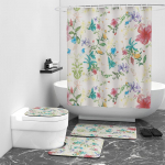 Digitr&uuml;kiga du&scaron;ikardin lilleseeria pongee veekindel du&scaron;ikardin vannitoakardin W90cm*L180cm