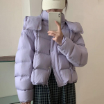 L&uuml;hike sulekapuutsiga jakk Talvine naiste valge duckdown naiste uus jope One Size must