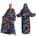 Talvine soe fliisist kapuutsiga hommikumantel naistele 140 cm &uuml;lisuur varrukatega tekk Fliisist soojad kapuutsid Pusad Naiste pusad One Size