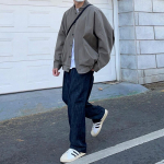 Joped Meeste Kevad ja S&uuml;gis Korea Stiil L&otilde;dvad ja Trendikad Poisid Kena Retro T&ouml;&ouml;riided Topid 2XL gray