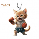 Akr&uuml;&uuml;list rippuv poksikassi ornament koos kaelapaelaga, mida on lihtne riputada Poksikassi kujuline tahavaatepeegli rippuv rippkaunistus Cat