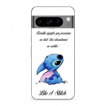 Coque - MANIACASE - Google Pixel 8a Pro - Souple - Noir - Motif stitch-lilo-famille-blanc
