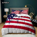 Rahvuslipp Tekikoti Komplekt King Suurus Loov Ameerika Lipu Voodipesukomplekt Teismelistele T&auml;iskasvanutele Mikrokiust &Uuml;hekohaline Kahekohaline Tekikott 140x200cm 3pcs