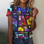 Naiste 3D v&auml;rvilise tr&uuml;kiga T-s&auml;rgid Gooti graafiline suvepuhkuse peo T-s&auml;rk Igap&auml;evane vabaaja l&uuml;hikeste varrukatega naiste riided S