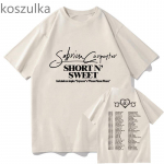 Sabrina Carpenter L&uuml;hike ja Magus T-s&auml;rk Albumi Tuuri Meeskonna Pullover Palun Palun Palun L&uuml;hikeste Varrukatega T-s&auml;rk Unisex Naiste Mood T&auml;navar&otilde;ivad M