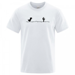Meeste T-s&auml;rgid Tr&uuml;kitud dinosaurusekaktus Funny Tops Suvine puuvillane T-s&auml;rk meestele Casual O-kaelusega T-s&auml;rgid T&auml;navar&otilde;ivad Basic Top S must