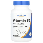 Nutricost, B6-vitamiin, 100 mg, 240 kapslit