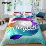 V&otilde;rkpalli tekikottide komplekt Mikrofliiber Spordipalli teema Tule ja vee segu V&otilde;rkpall &Uuml;heinimesevoodi komplekt Kahekohaline Queen King suurus EU single(135x200cm) gray