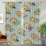 Vaheseinad Animal Crossing pimendavad kardinad 2 t&uuml;kki s&auml;&auml;sevastased kardinad elutuppa kardinavarjud, t&uuml;ll magamistoas W50xH70cmx2pcs-CL